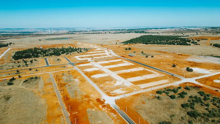 Affri-Village Droogeheuwel under construction, aerial photograph 2