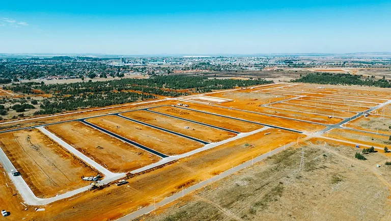 Affri-Village Droogeheuwel under construction, aerial photograph 3