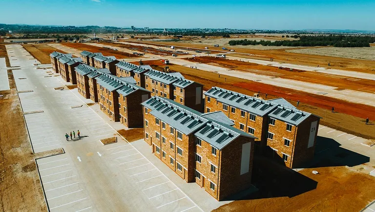 Affri-Village Droogeheuwel under construction, aerial photograph 4