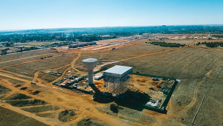 Affri-Village Droogeheuwel under construction, aerial photograph 5