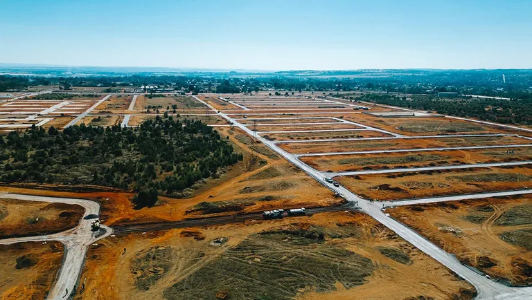 Affri-Village Droogeheuwel under construction, aerial photograph 6