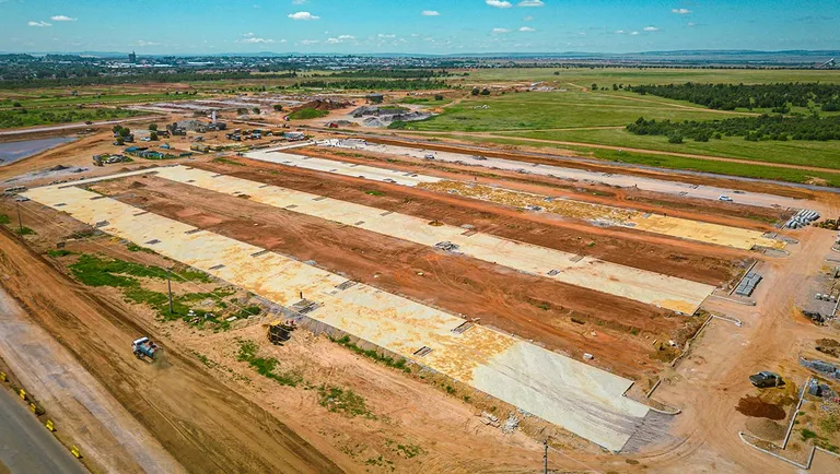 Affri-Village Droogeheuwel under construction, aerial photograph 11