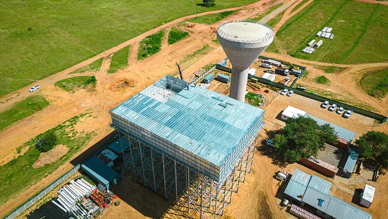 Affri-Village Droogeheuwel under construction, aerial photograph 16